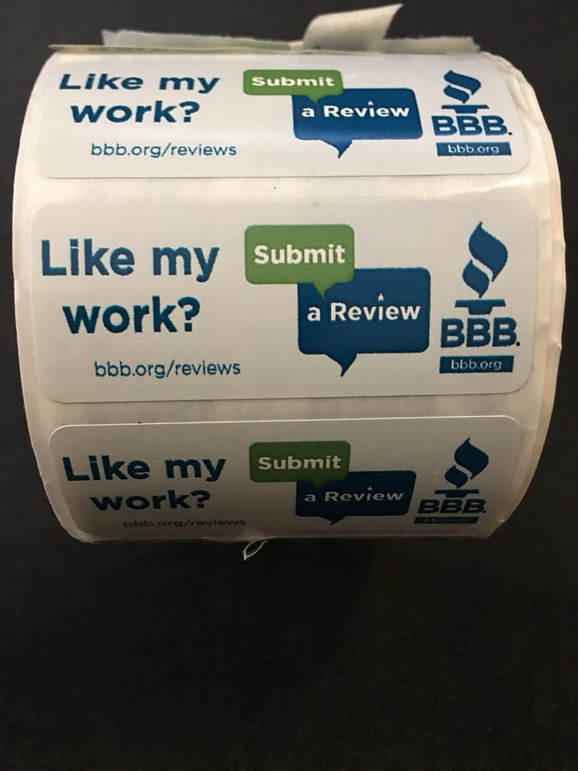 BBB-Roll Label---Green Review-Like My Work